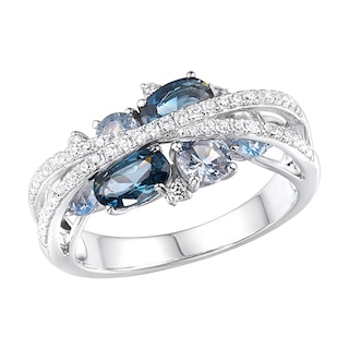 Foto 1 | Anillo Huoguo Butterfly Diamond Aleación Azul En Forma De Corazón - Venta Internacional.