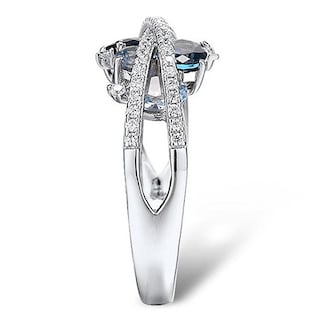 Foto 5 | Anillo Huoguo Butterfly Diamond Aleación Azul En Forma De Corazón - Venta Internacional.