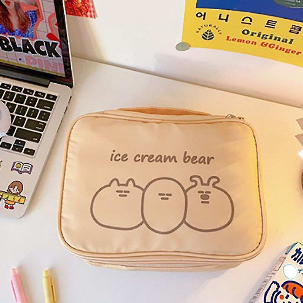 Foto 3 | Bolso Huoguo  Lienzo Con Estampado De Osos De Dibujos Animados De Gran Capacidad - Venta Internacional.