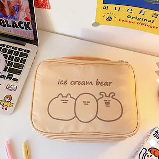 Foto 3 | Bolso Huoguo Lienzo Con Estampado De Osos De Dibujos Animados De Gran Capacidad - Venta Internacional.