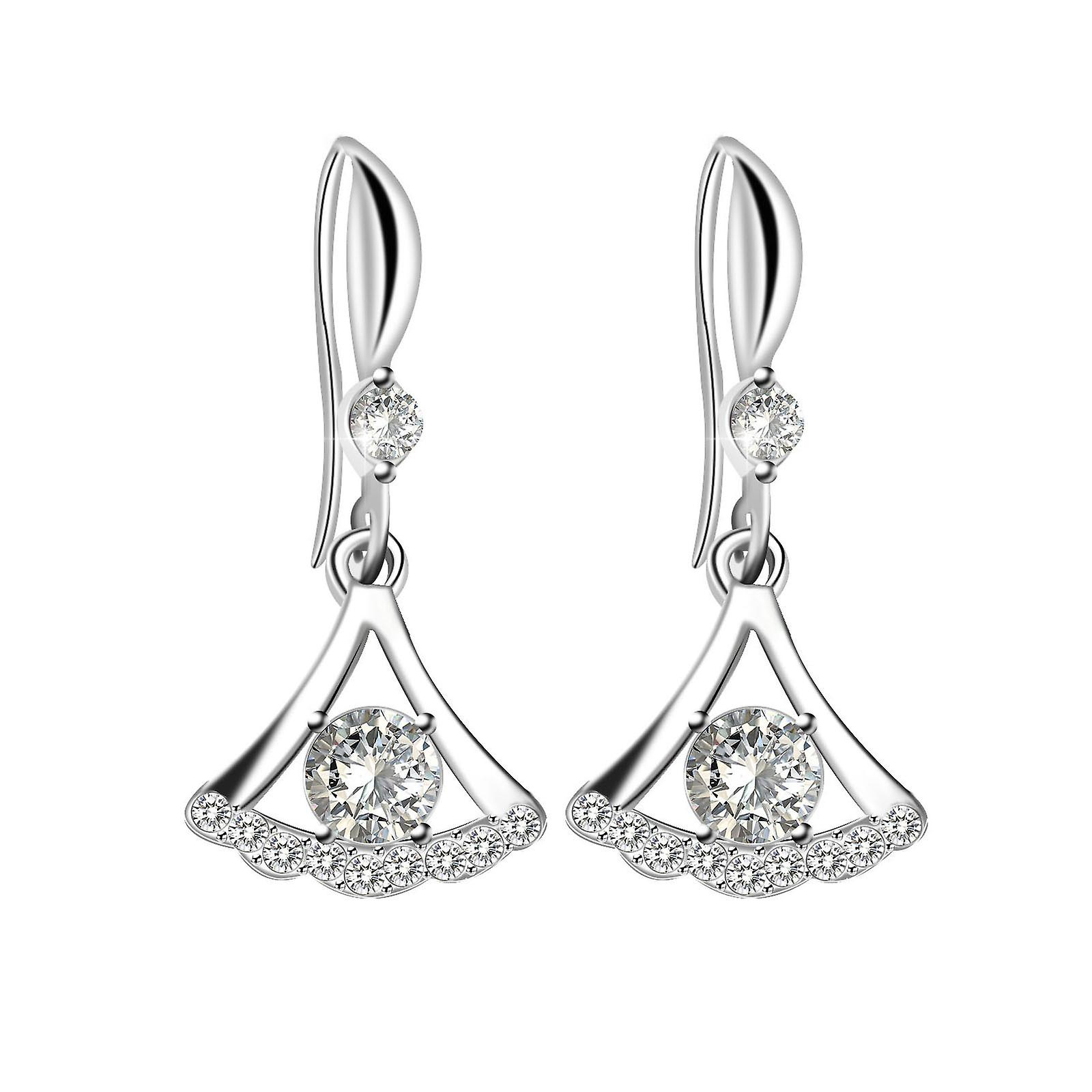 Foto 2 pulgar | Pendientes Huoguo Delicados Con Forma De Falda De Circón En Forma De Gota Para Mujer - Venta Internacional.