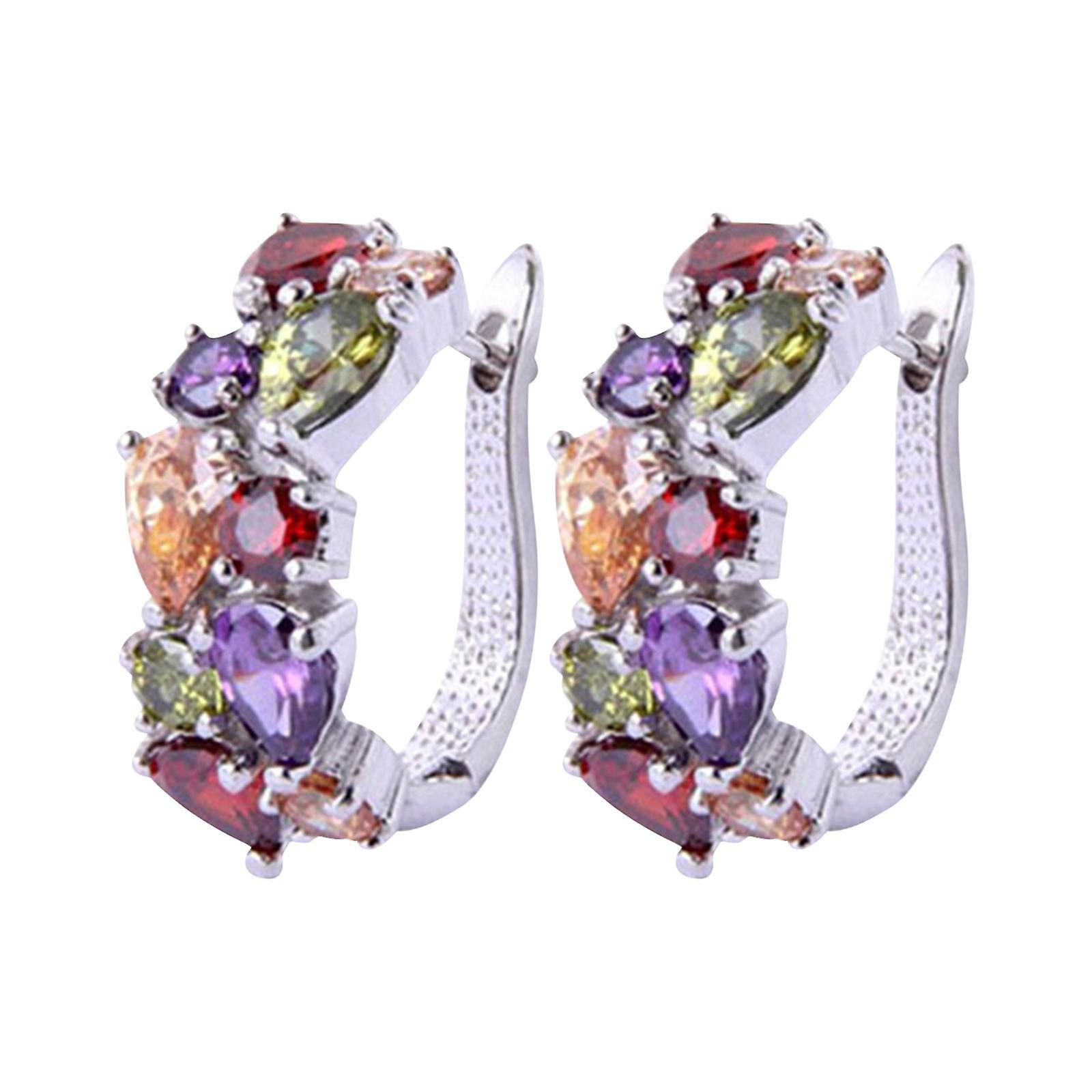 Foto 2 pulgar | Pendiente Huoguo Fashion Con Diamantes Coloridos Para Mujer - Venta Internacional.