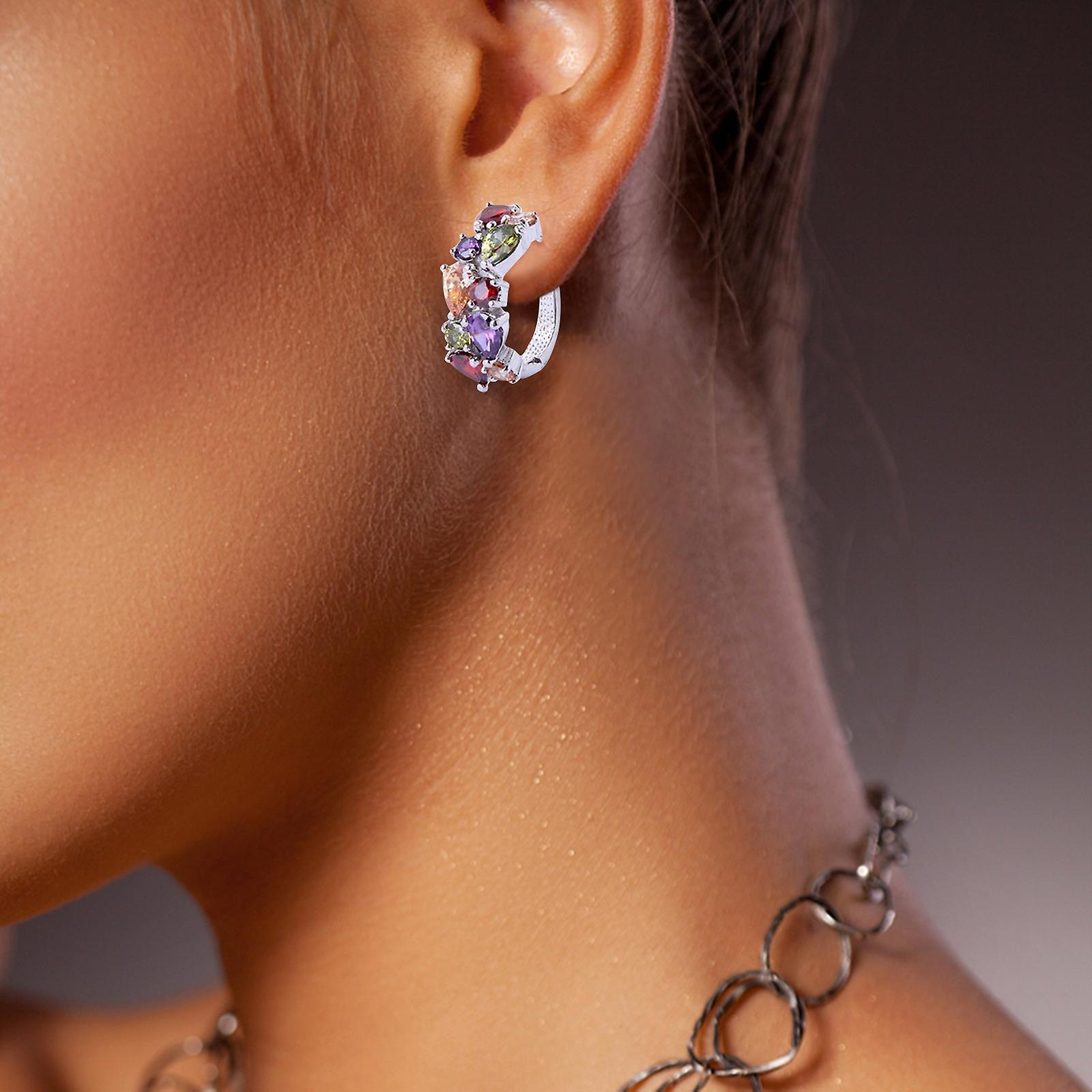 Foto 5 pulgar | Pendiente Huoguo Fashion Con Diamantes Coloridos Para Mujer - Venta Internacional.