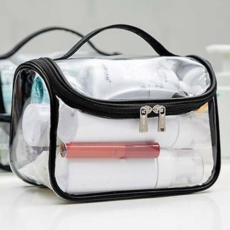 Foto 2 pulgar | Neceser Cosmético Huoguo  Portátil De Viaje  De Pvc Transparente  Negro - Venta Internacional.