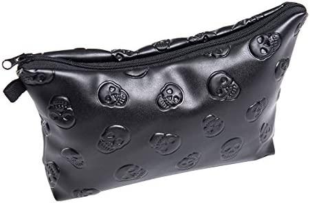 Foto 2 pulgar | Bolsa De Cosméticos Huoguo Fashion  Calavera Negra  Impermeable  De Nailon - Venta Internacional.