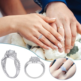 Foto 2 | Anillo Huoguo Love Diamond Fashion De Aleación En Forma De Corazón - Venta Internacional.