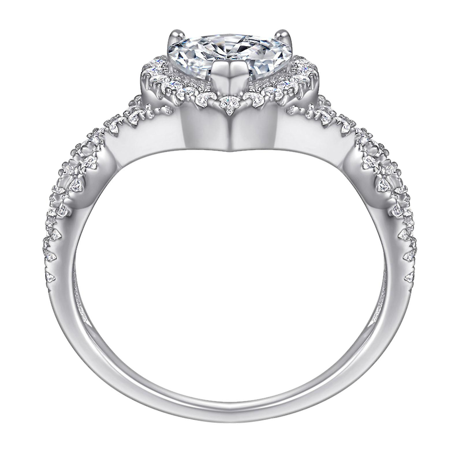 Foto 3 | Anillo Huoguo Love Diamond Fashion De Aleación En Forma De Corazón - Venta Internacional.