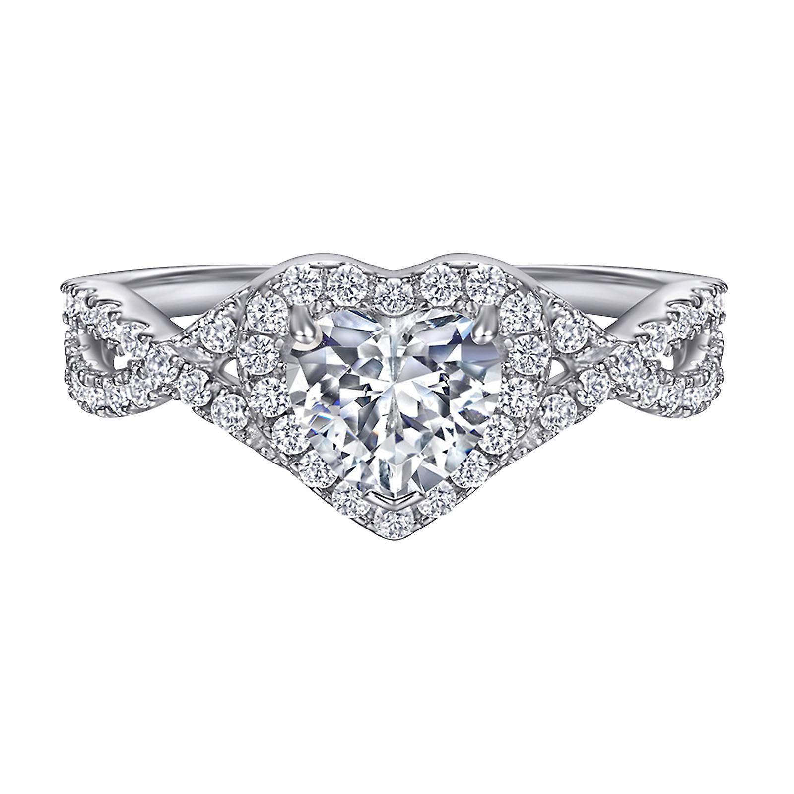 Foto 4 | Anillo Huoguo Love Diamond Fashion De Aleación En Forma De Corazón - Venta Internacional.