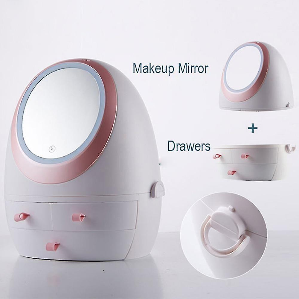 Foto 2 pulgar | Organizador De Maquillaje Con Espejos Faciales Con Luz Led Recargable  Color Rosa - Venta Internacional.
