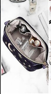 Foto 3 | Neceser Cosmético Huoguo De Terciopelo Morado Con Borla - Venta Internacional.