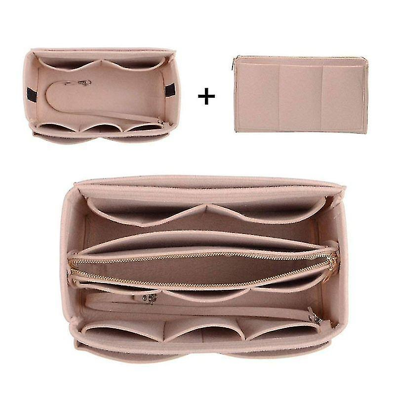 Foto 4 pulgar | Organizador De Neceseres Cosméticos Con Inserto De Tela De Fieltro  Color Beige - Venta Internacional.