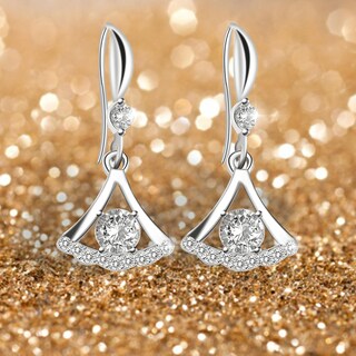 Foto 2 | Pendientes Huoguo Delicados Con Forma De Falda De Circón En Forma De Gota Para Mujer - Venta Internacional.