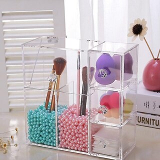 Foto 2 | Organizador De Pinceles De Maquillaje Acrílicos Con 3 Cajones - Venta Internacional.