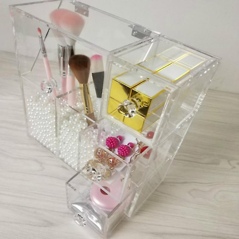 Foto 3 | Organizador De Pinceles De Maquillaje Acrílicos Con 3 Cajones - Venta Internacional.