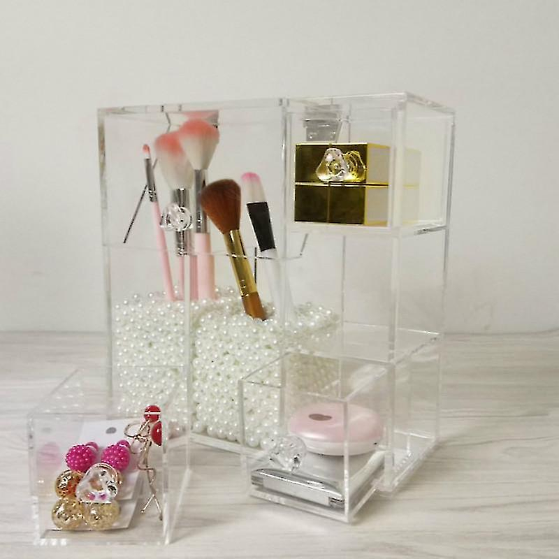 Foto 4 | Organizador De Pinceles De Maquillaje Acrílicos Con 3 Cajones - Venta Internacional.