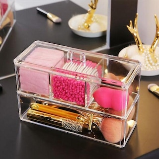 Foto 2 | Contenedores De Almacenamiento Para El Hogar Organizador De Maquillaje De Doble Capa - Venta Internacional.
