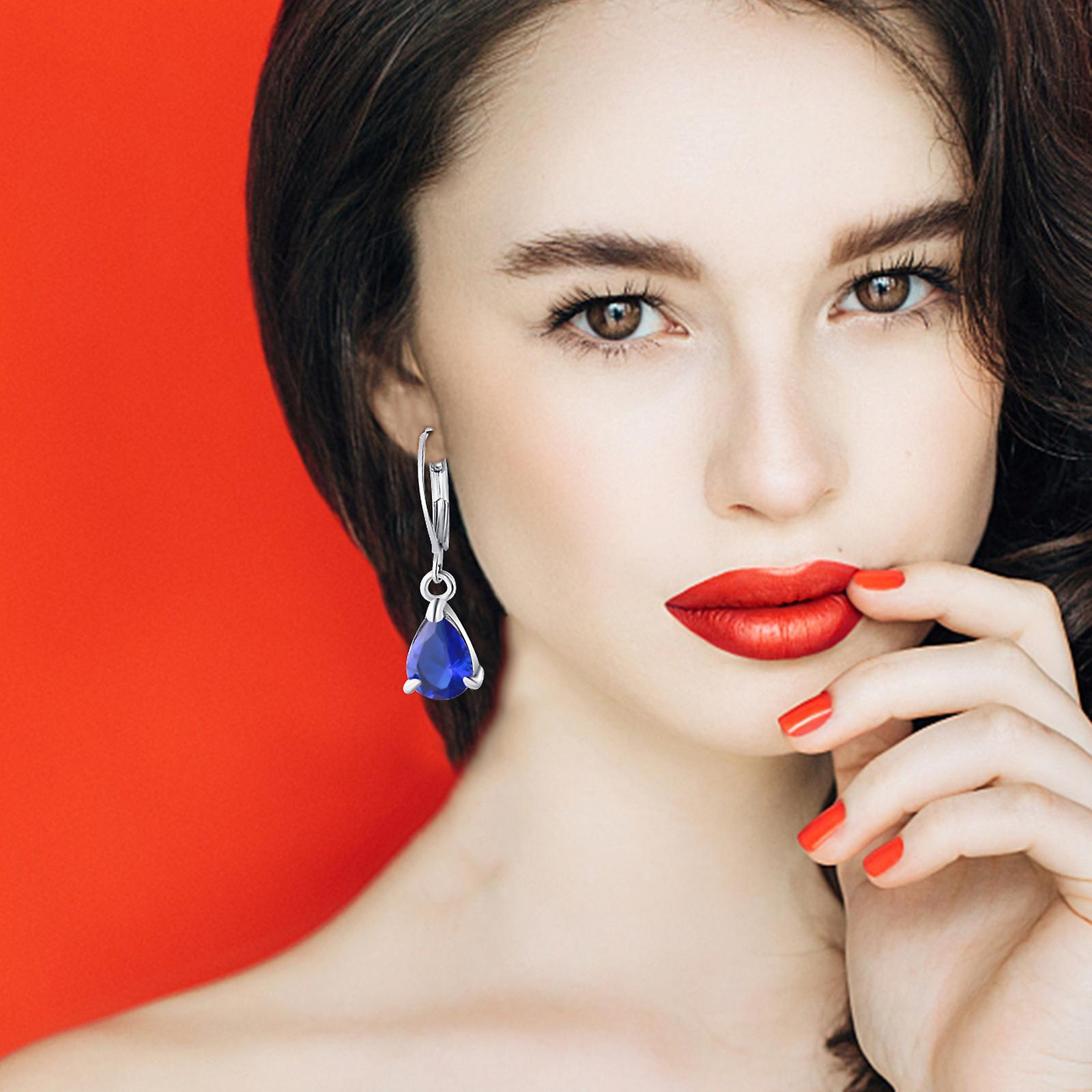 Foto 4 pulgar | Pendientes Huoguo Fashion Con Forma De Gota De Agua Con Forma De Diamante Colorido - Venta Internacional.