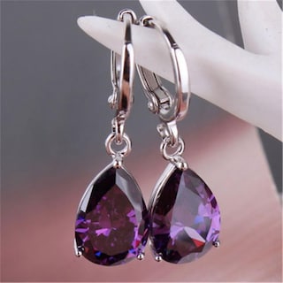 Foto 3 | Pendientes Huoguo Fashion Con Forma De Gota De Agua Con Forma De Diamante Colorido - Venta Internacional.