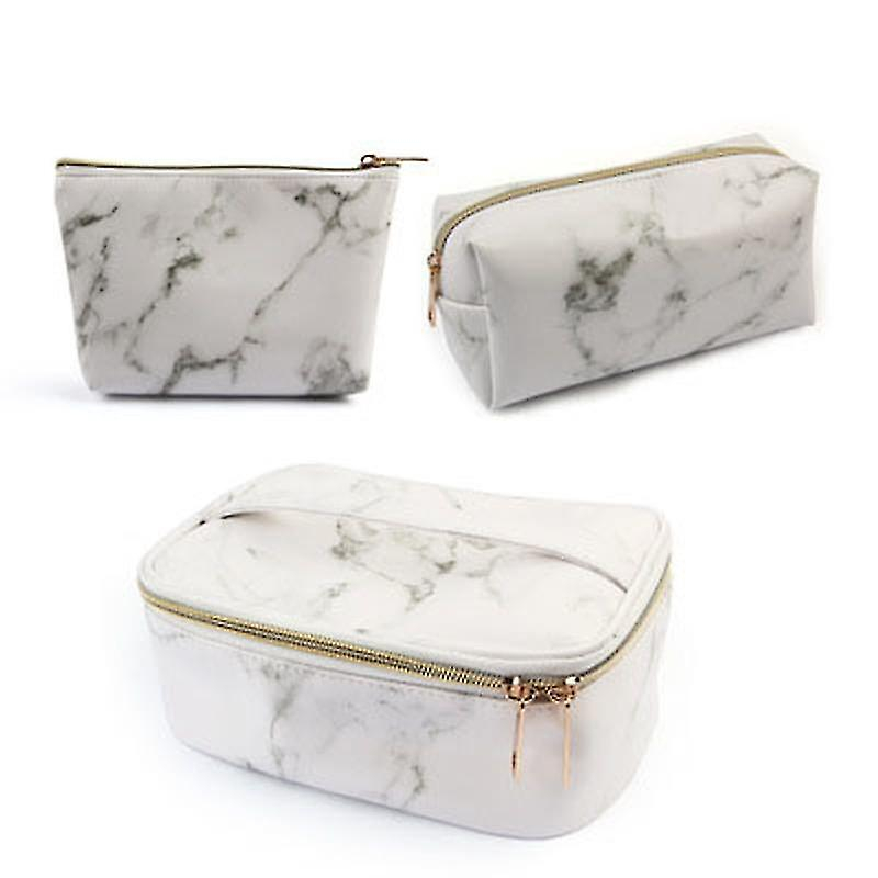 Foto 1 | Set De Neceseres Cosméticos  Bolsa De Maquillaje De Mármol De 3 Piezas Para Mujer - Venta Internacional.