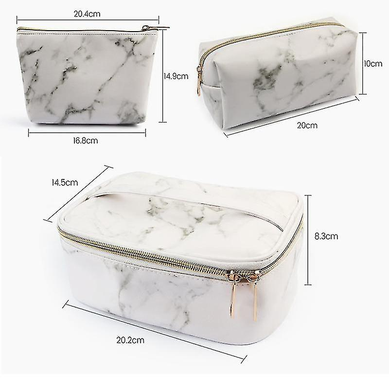 Foto 6 pulgar | Set De Neceseres Cosméticos  Bolsa De Maquillaje De Mármol De 3 Piezas Para Mujer - Venta Internacional.