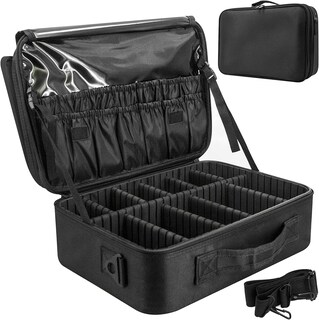 Foto 1 | Bolsa De Maquillaje Huoguo Bolsa Organizadora Grande De Viaje Para Cosméticos Color Negro - Venta Internacional.
