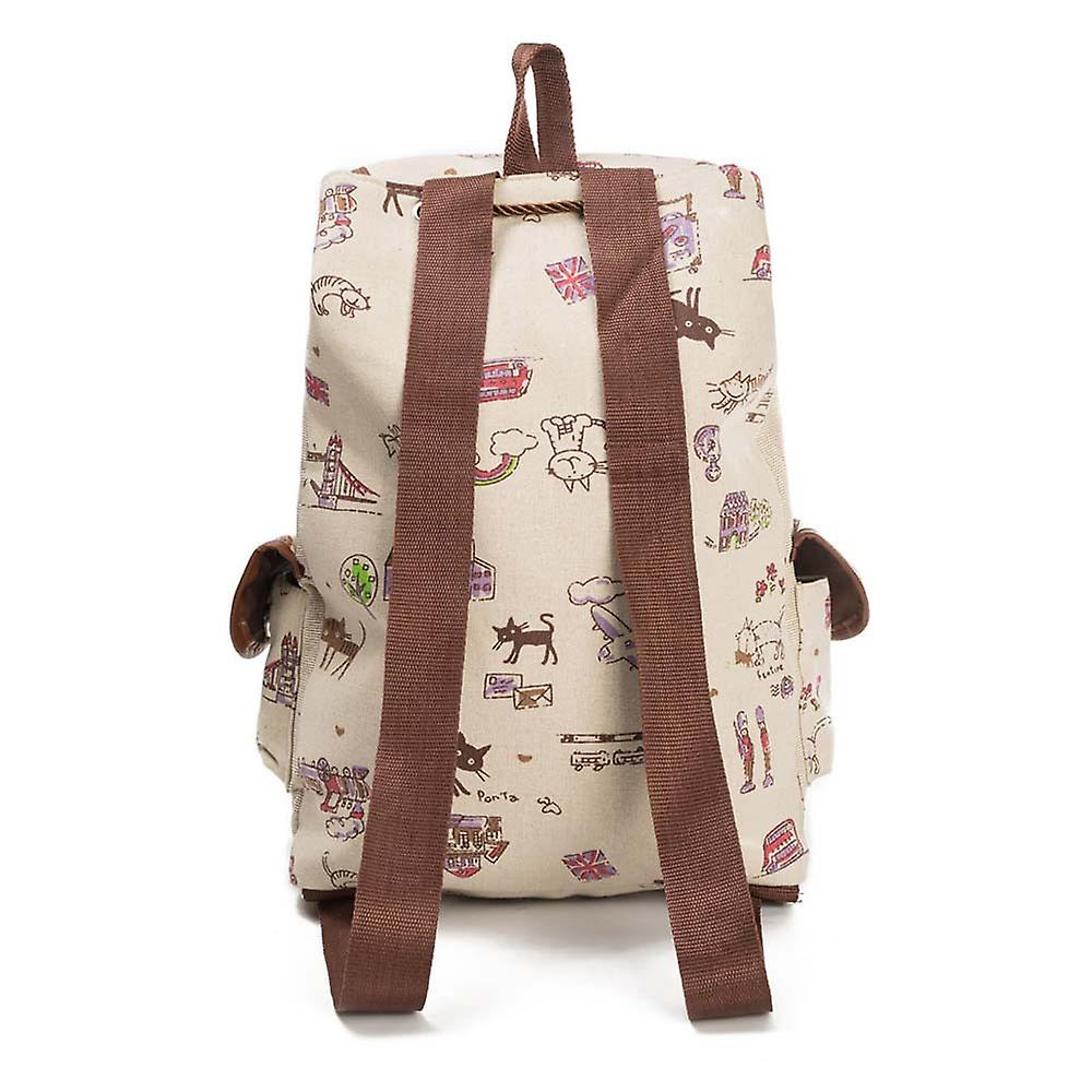 Foto 3 pulgar | Mochila Huoguo Para Mujer Con Bonito Estampado De Gatos Con Cordón - Venta Internacional.