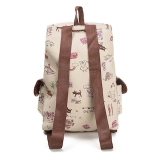 Foto 2 | Mochila Huoguo Para Mujer Con Bonito Estampado De Gatos Con Cordón - Venta Internacional.