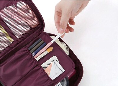 Foto 2 | Estuche De Viaje Maquillaje Maquillaje Tocador Bolsa De Nailon Impermeable - Venta Internacional.