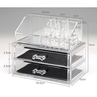 Foto 3 | Organizador De Maquillaje Cosmético Acrílico Transparente Almacenamiento De 2 Capas - Venta Internacional.