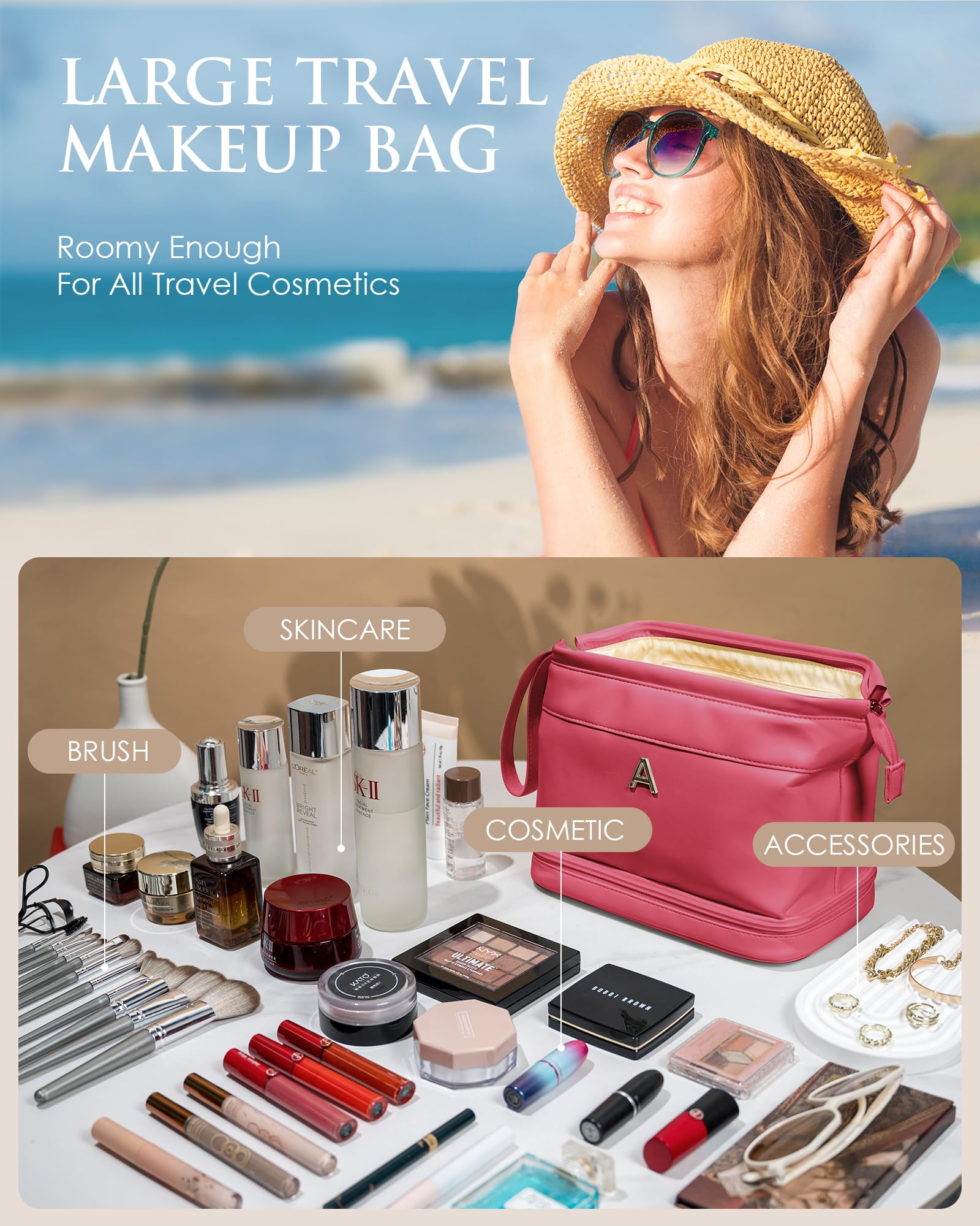 Foto 4 | Bolsa De Maquillaje Vogewood Para Mujer  Ideas De Regalos Para Viajes  Piel Sintética - Venta Internacional.