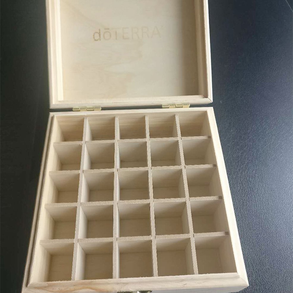 Foto 6 pulgar | Caja De Almacenamiento De Madera Con 25 Ranuras Para Botellas De Aceites Esenciales - Venta Internacional.