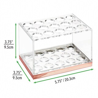 Foto 4 | Organizador De Almacenamiento De Brochas De Maquillaje Mdesign De Plástico Transparente/oro Rosa - Venta Internacional.