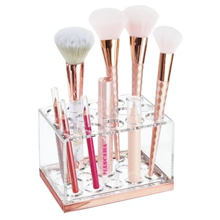 Foto 7 | Organizador De Almacenamiento De Brochas De Maquillaje Mdesign De Plástico Transparente/oro Rosa - Venta Internacional.