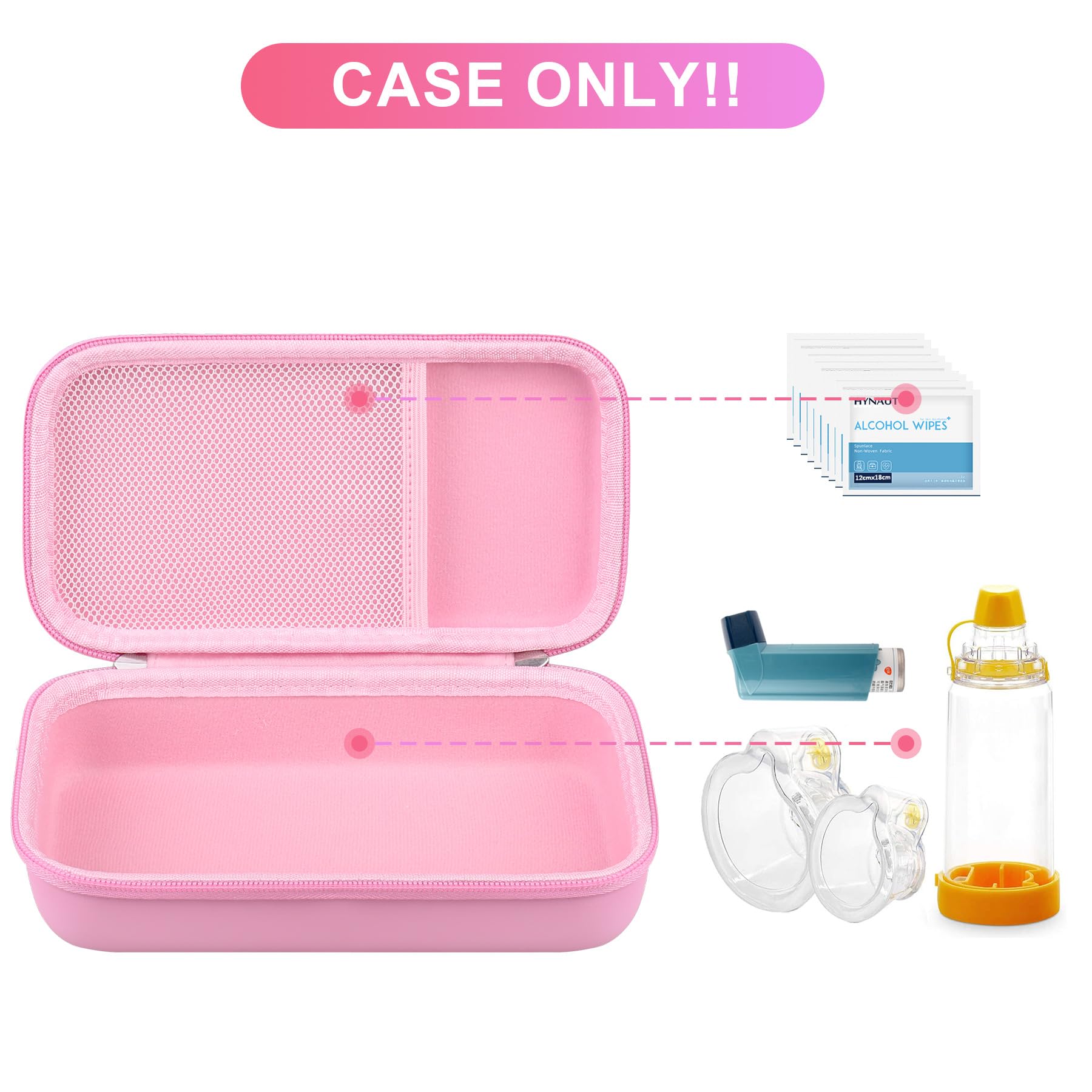 Foto 3 pulgar | Estuche De Viaje Bovke Para Asma  Inhalador  Espaciador Y Medicamento  Rosa - Venta Internacional.