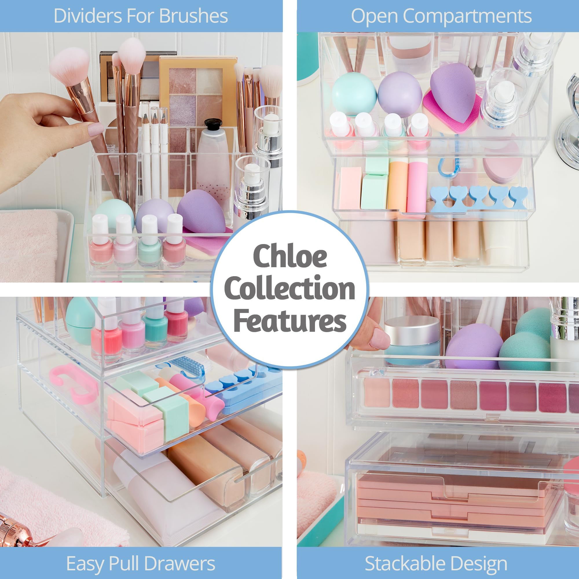 Foto 6 | Soporte Para Brochas De Maquillaje Y Organizador De Cajones Stori Chloe - Venta Internacional.