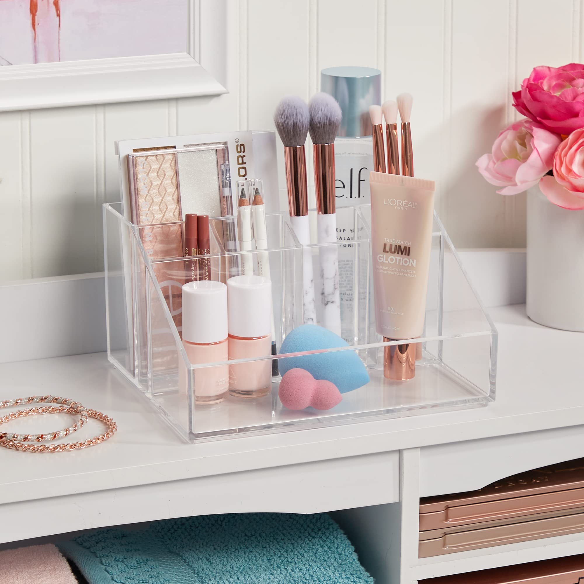 Foto 4 pulgar | Organizador De Maquillaje Stori Chloe De Plástico Transparente Con 6 Compartimentos - Venta Internacional.