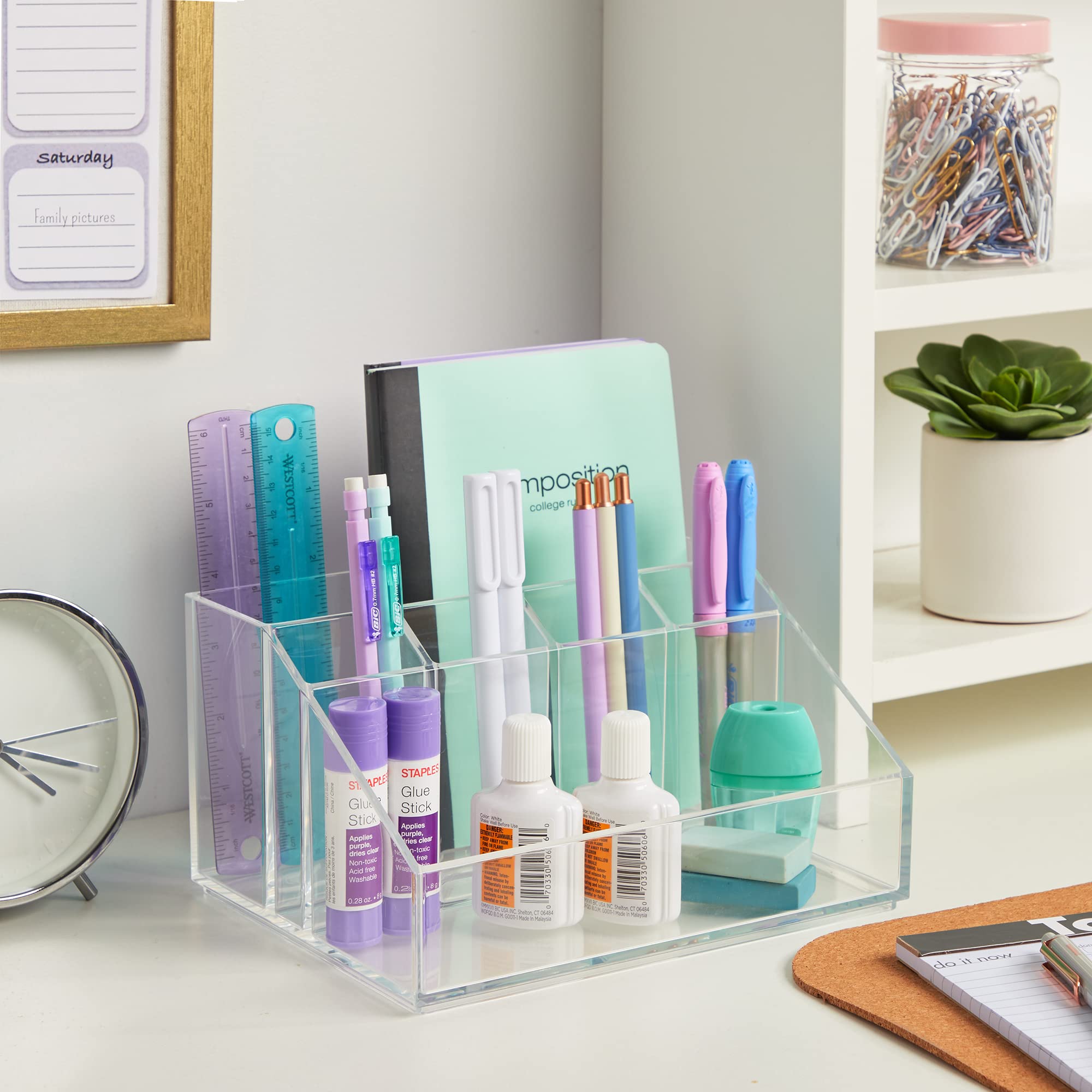 Foto 4 | Organizador De Maquillaje Stori Chloe De Plástico Transparente Con 6 Compartimentos - Venta Internacional.