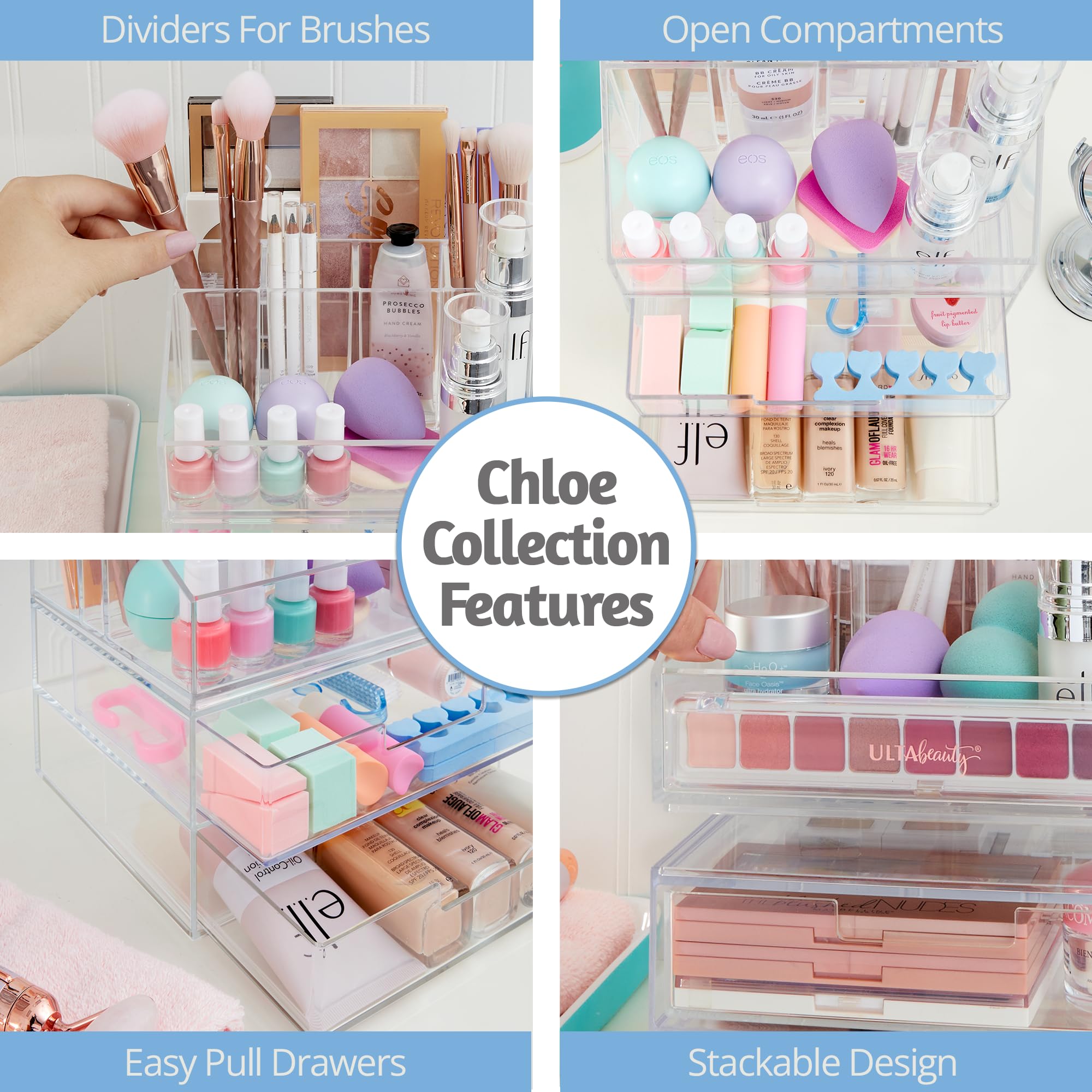 Foto 7 | Organizador De Maquillaje Stori Chloe De Plástico Transparente Con 6 Compartimentos - Venta Internacional.