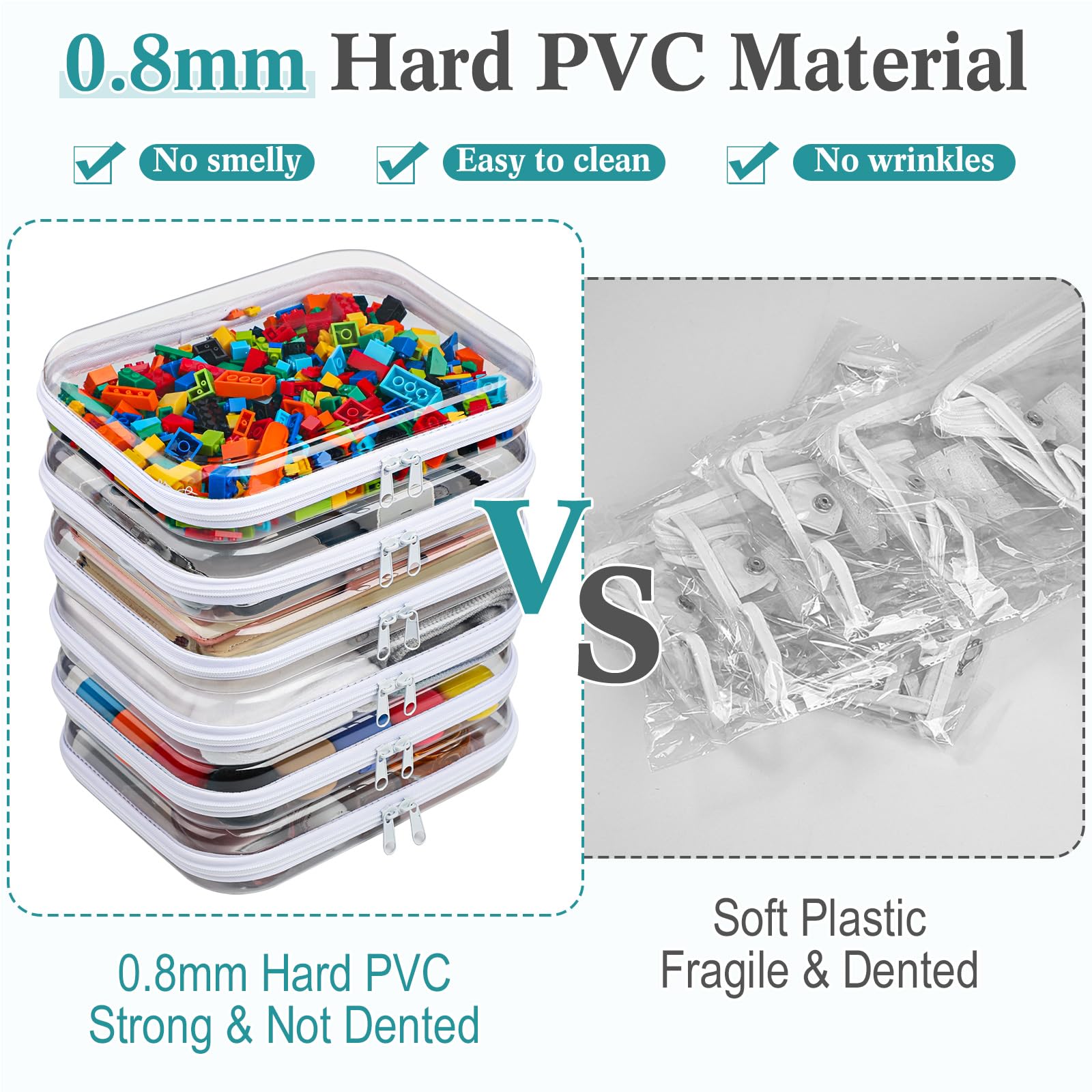 Foto 5 pulgar | Estuche Sanwuta De Plástico Duro Transparente Con Cierre  6 Unidades - Venta Internacional.
