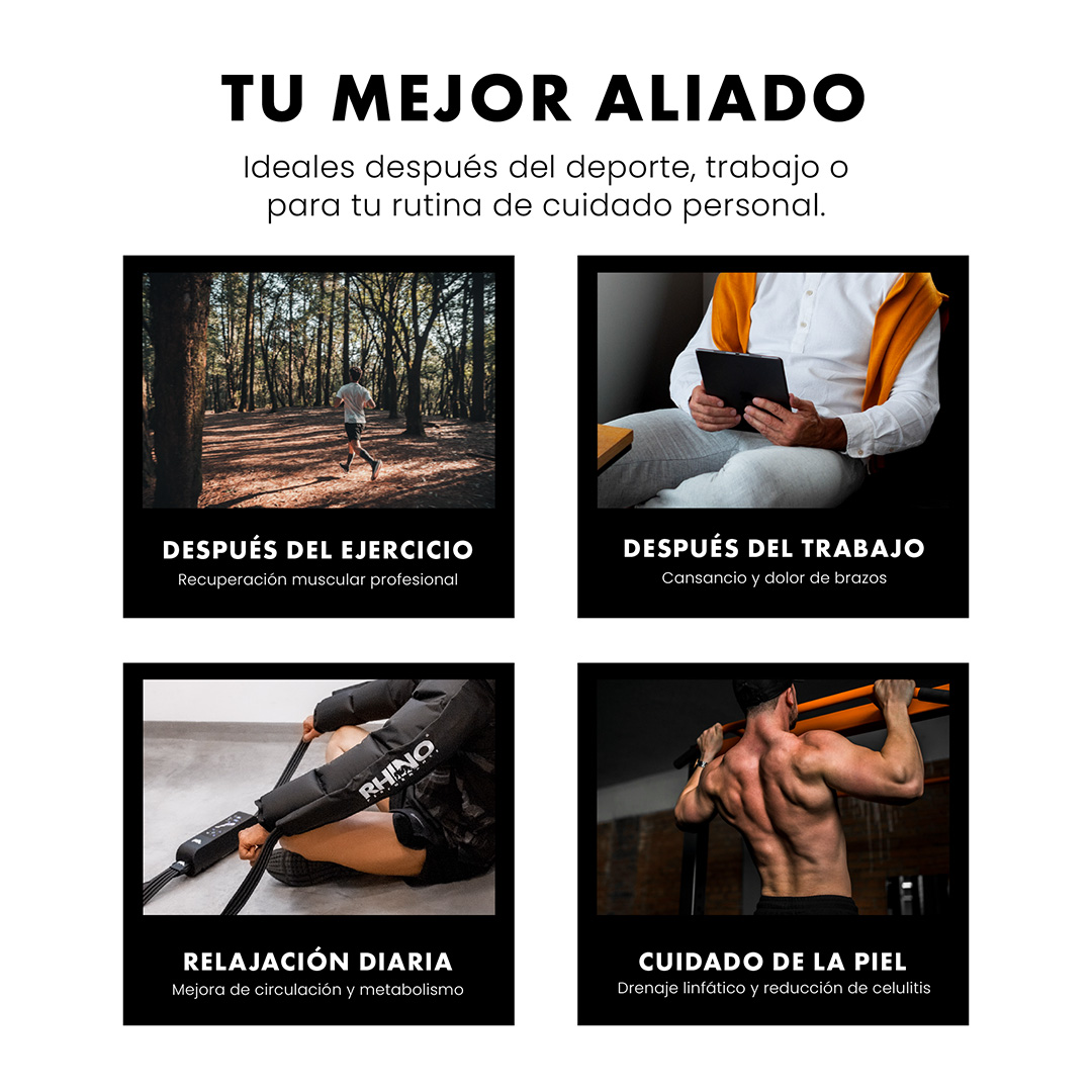 Foto 9 pulgar | Kit De Botas Y Brazos De Presoterapia – Masajeador De Piernas Y Brazos – Rhino Performance Talla Xl