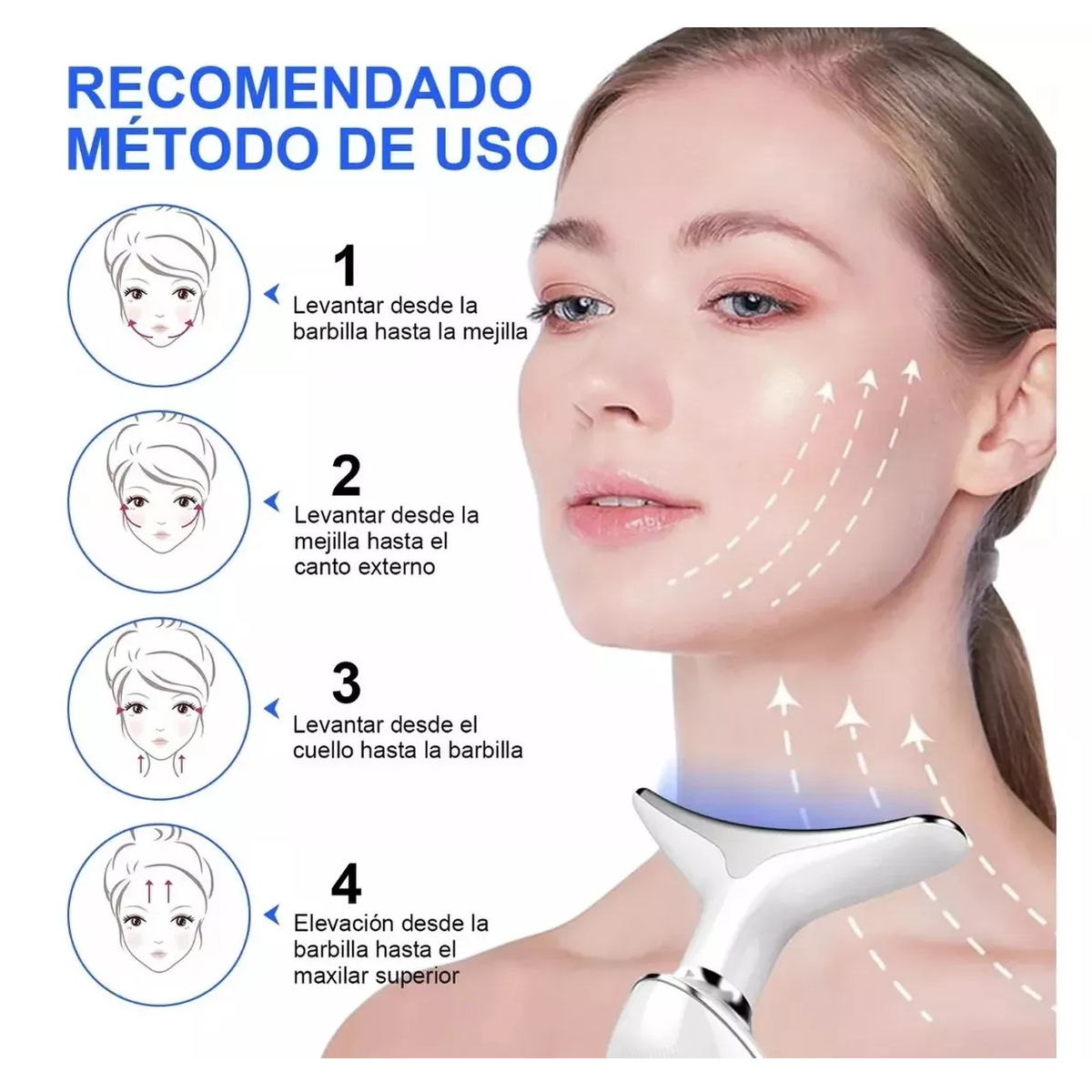 Foto 4 pulgar | Masajeador Reductor De Papada Facial Antiarrugas De Belleza Eo Safe Imports Esi-15660 Blanco