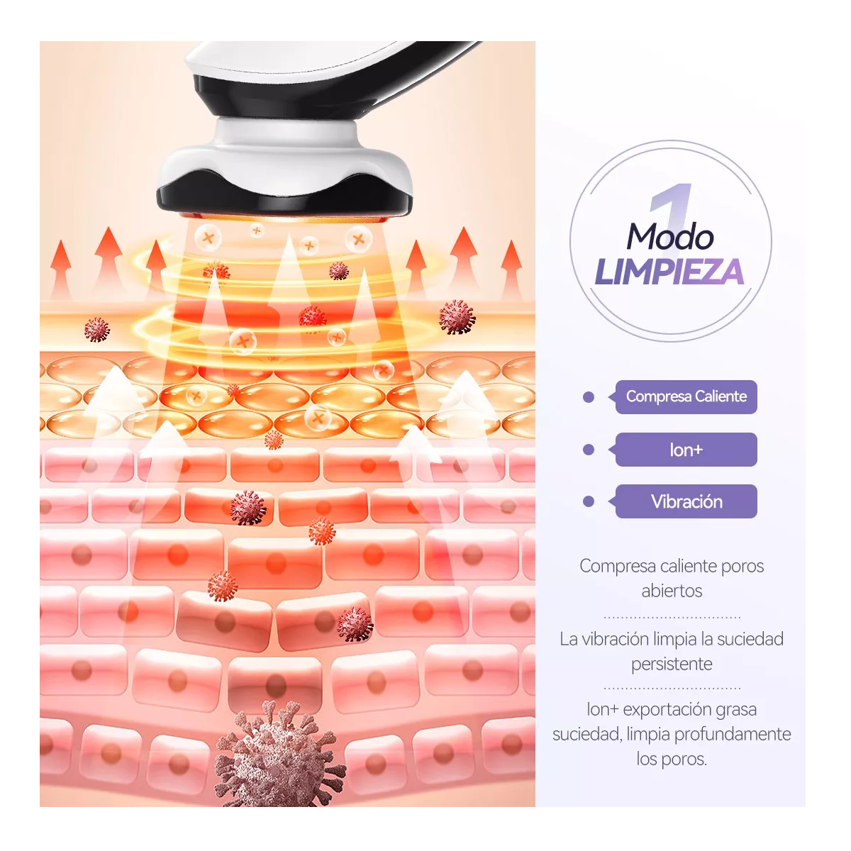 Foto 4 pulgar | Language Masajeador Facial Ligero Básico Led Cuadrada Eo Safe Imports Esi-18191-1 Multicolor