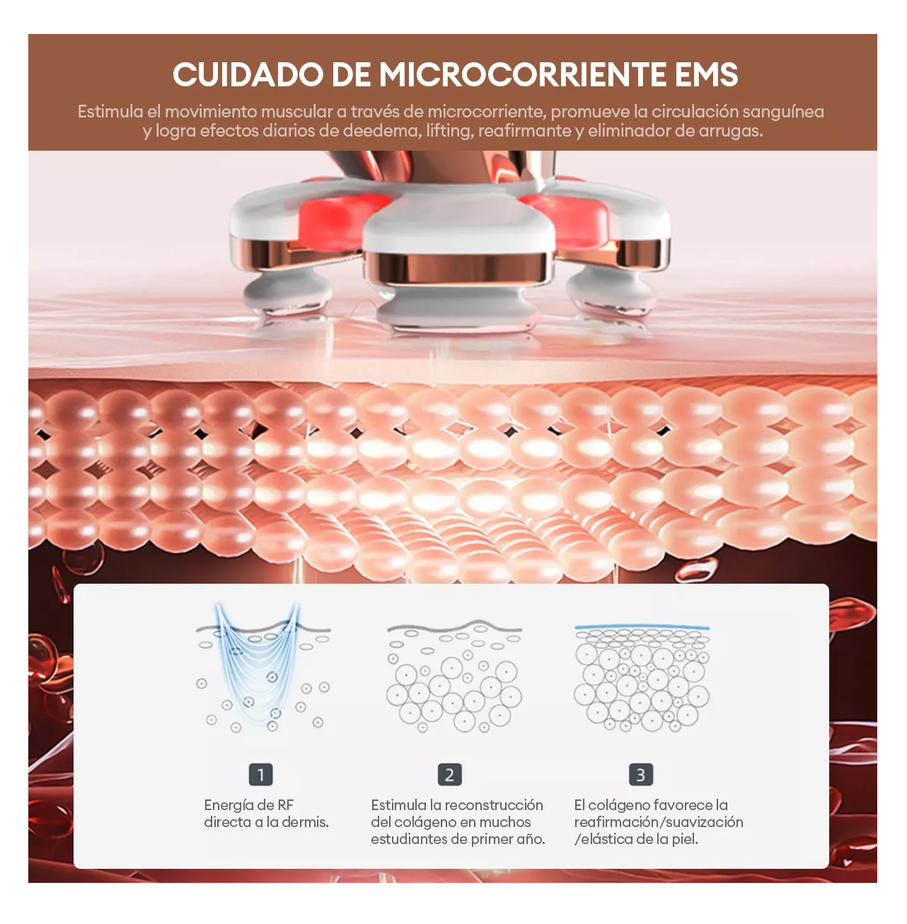 Foto 5 pulgar | Masajeador Radiofrecuencia Facial Electroporadores Ems/rf, Blanco