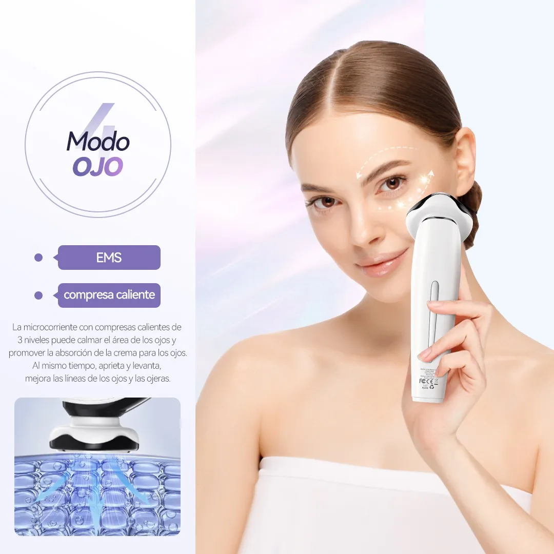 Foto 4 | Masajeador Facial Lab.g Ligero Básico Led Cuadrada Cabeza Blanco Negro