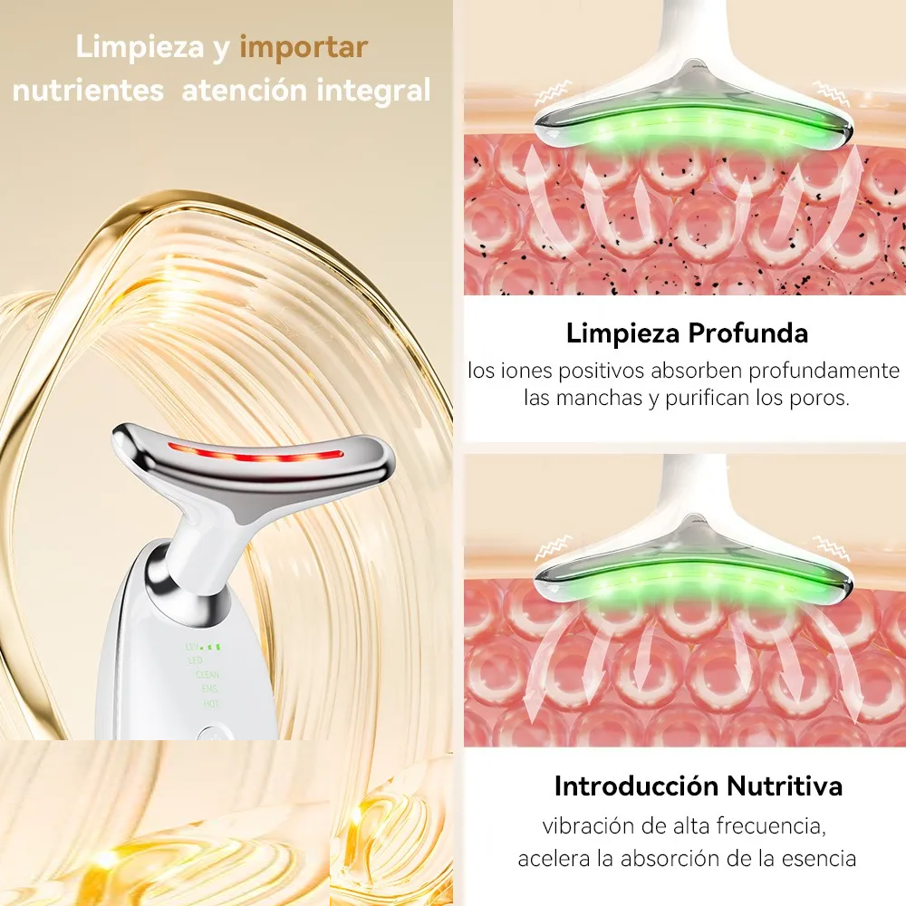 Foto 4 pulgar | Masajeador Facial Ultrasónico 5 Es 1 Ems Vibración D/af Blanco