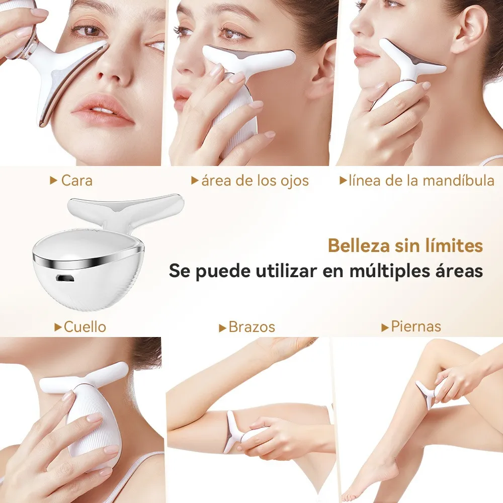 Foto 6 pulgar | Masajeador Facial Ultrasónico 5 Es 1 Ems Vibración D/af Blanco