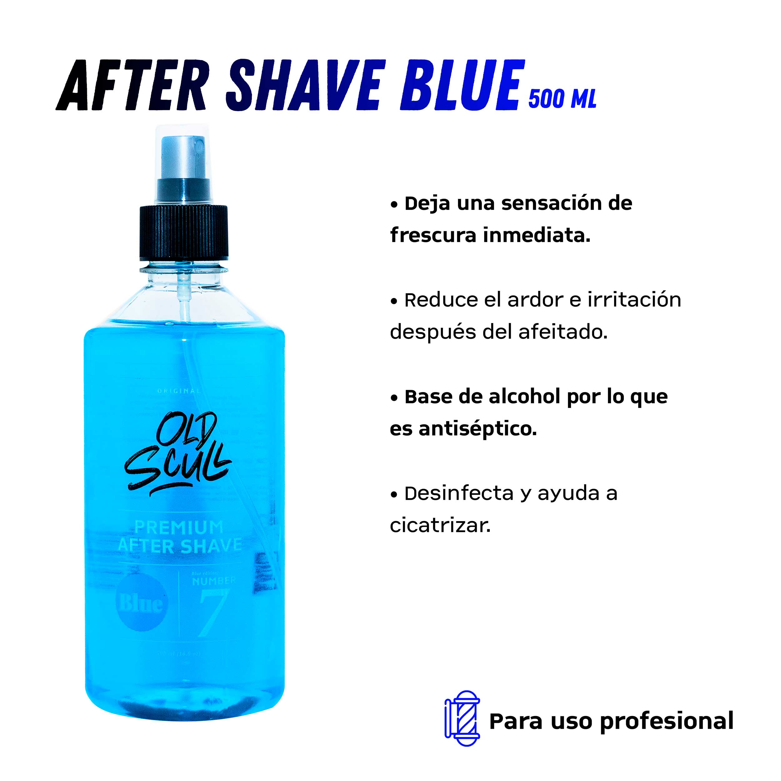 Foto 4 pulgar | Loción para Después de Afeitar Old Scull Blue 500 ml