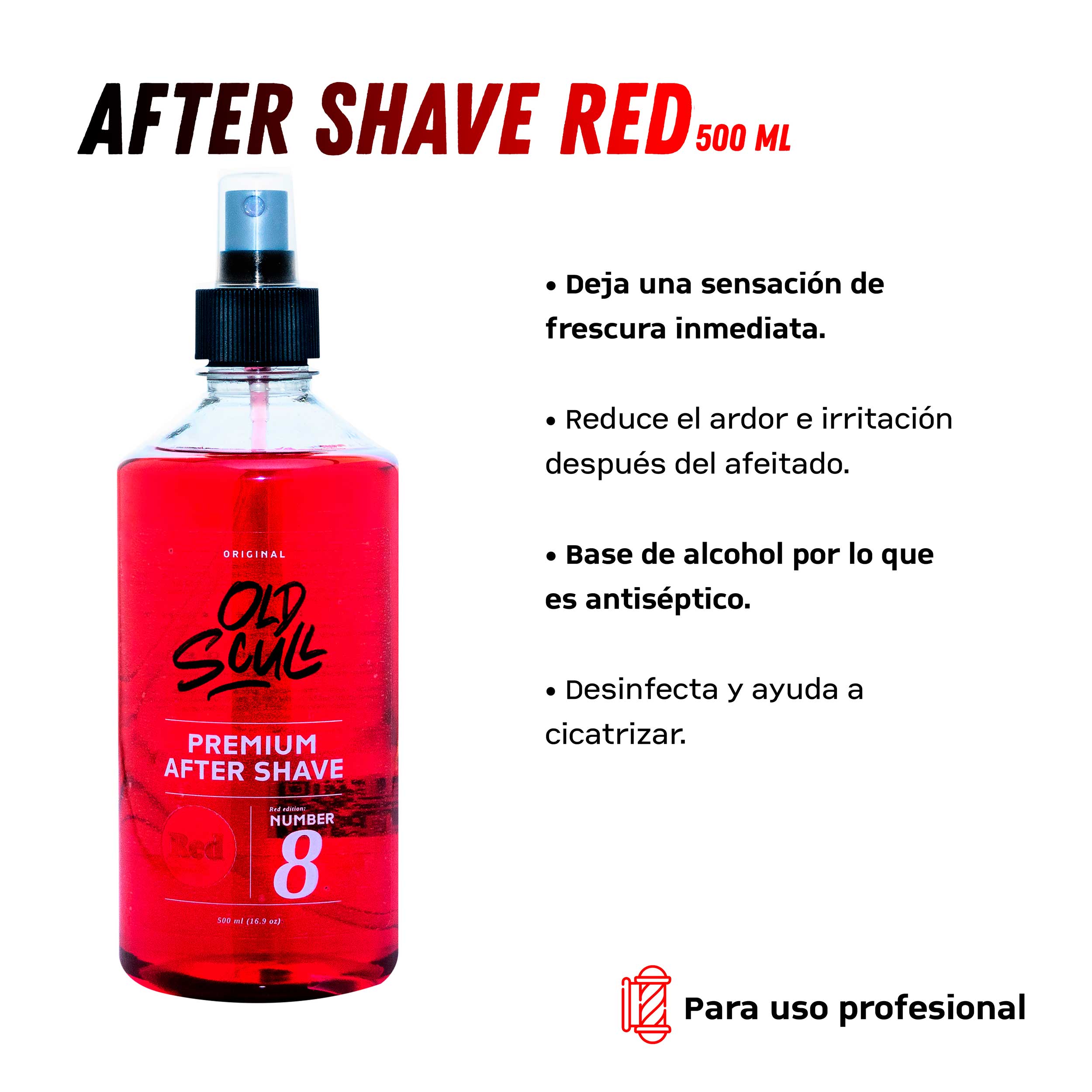Foto 4 pulgar | Loción para Después de Afeitar Old Scull Red 500 ml