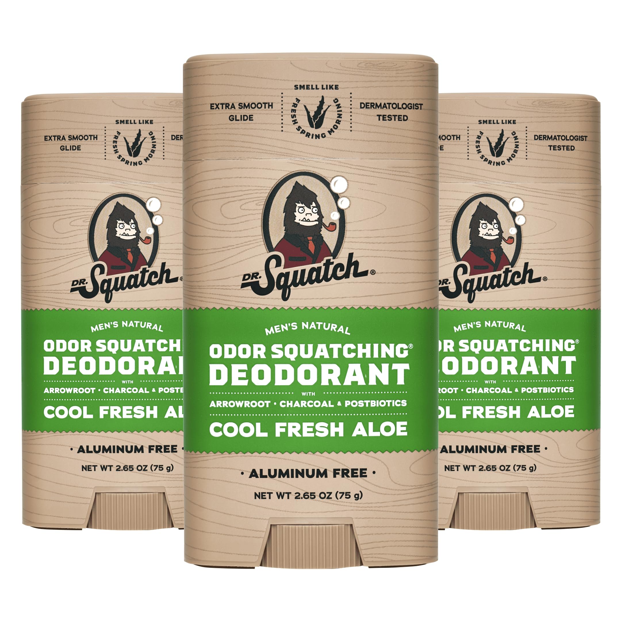 Desodorante Dr. Squatch Natural Cool Fresh Aloe Para Hombre, 80 Ml, Paquete De 3 - Venta Internacional.