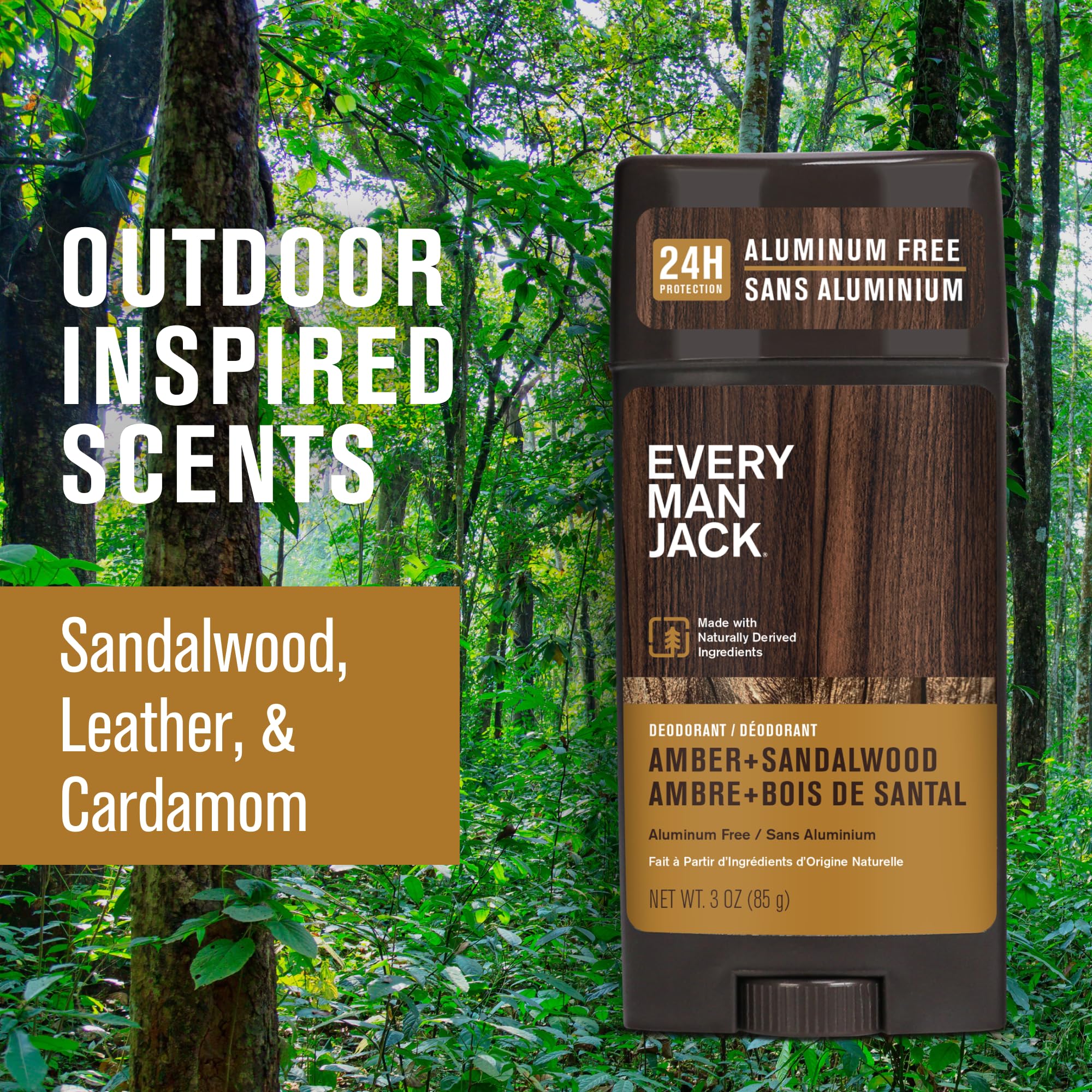 Foto 4 pulgar | Desodorante Every Man Jack Amber + Sandalwood 90 Ml (paquete De 2) - Venta Internacional.
